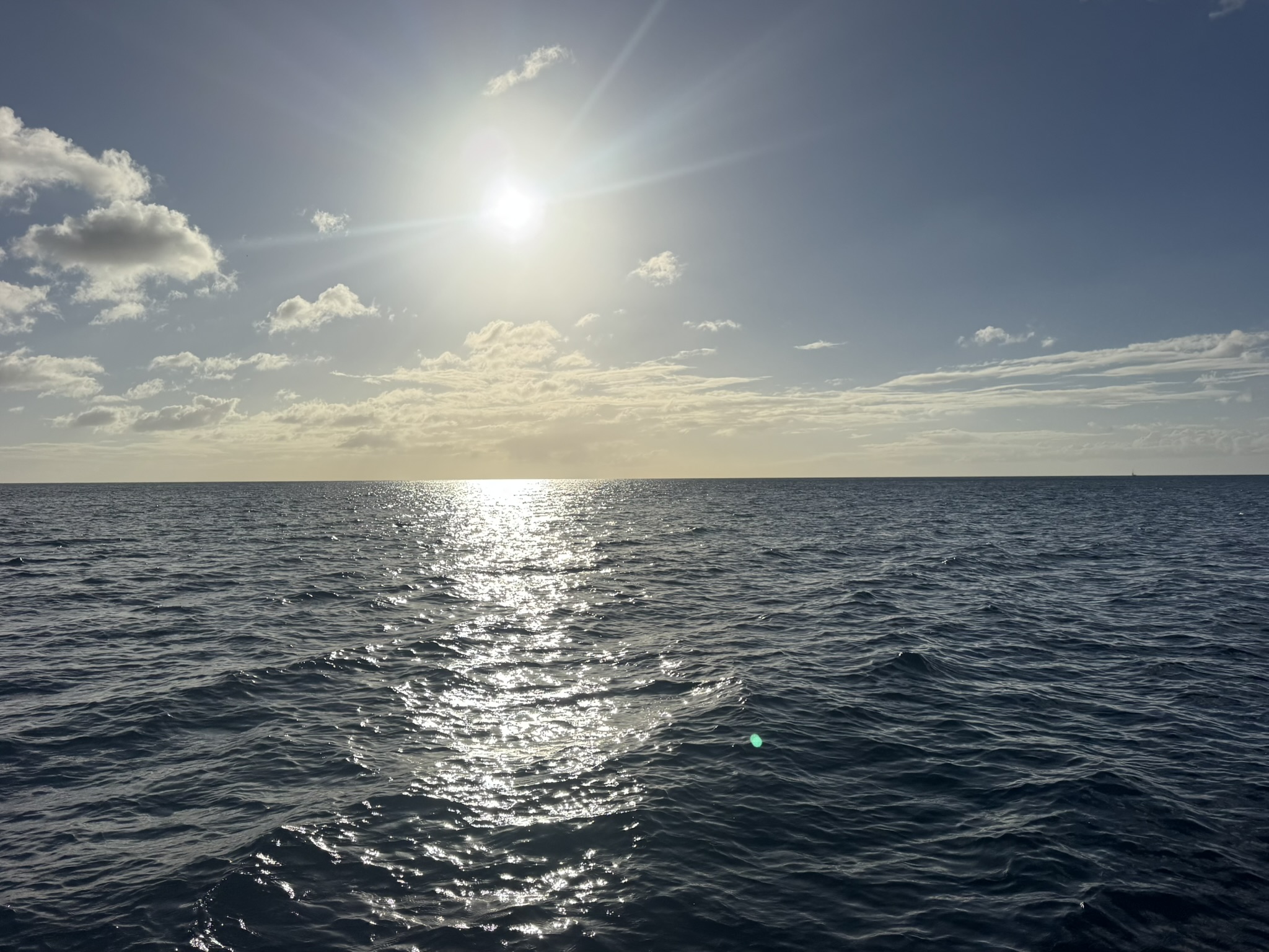 Fin de journée en mer dans le sud de la Martinique